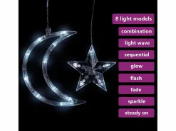 vidaxl Luces estrella y luna 138 LEDs blanco frío con control remoto