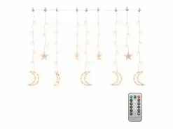 Luces estrella y luna 138 LEDs blanco cálido con control remoto^vidaxl New
