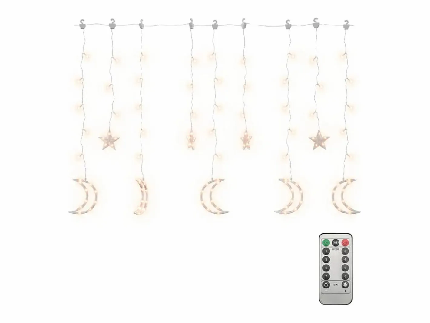Luces estrella y luna 138 LEDs blanco cálido con control remoto^vidaxl New