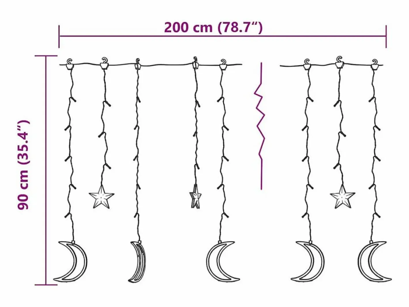 Luces estrella y luna 138 LEDs blanco cálido con control remoto^vidaxl New