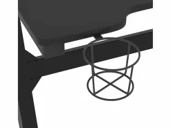 Luc-Jean-Marie Escritorio gaming con LED patas en forma Z 90x60x75 cm^Garden Furniture Clearance