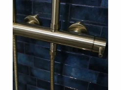 Luisa Columna de ducha mecánica oro cepillado 250^Essebagno Best