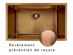 Essebagno Luisa fregadero 1 cubeta grande 76x45 en acero inoxidable cobre cepillado Cobrizo Online