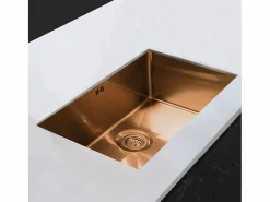 Essebagno Luisa fregadero 1 cubeta grande 76x45 en acero inoxidable cobre cepillado Cobrizo Online