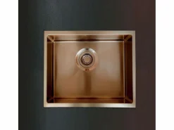 Essebagno Luisa fregadero 1 cubeta 55x45 en acero inoxidable cobre cepillado Cobrizo Clearance