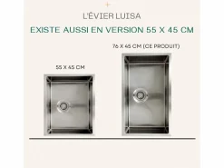 Essebagno Fregadero|Luisa Fregadero 1 seno 55x45 en acero inoxidable