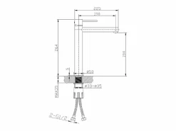 Essebagno Luisa mezclador de lavabo alto oro cepillado Dorado Clearance