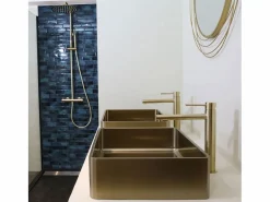 Essebagno Luisa mezclador de lavabo alto oro cepillado Dorado Clearance