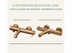 Essebagno Luisa Mezclador mecánico de bañera y ducha cobre cepillado Cobrizo Hot