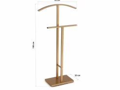 Versa Lund Galán de Noche Moderno Multifuncional con 2 Perchas o Colgadores para Ropa de Hombre o Mujer, , 100x20x52cm Dorado Clearance