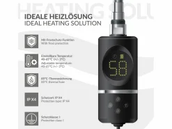 Toallero Eléctrico|Luxebath Elemento calefactor eléctrico 600W acero inoxidable negro para radiador con termostato y pantalla digital, regulador con modo temporizador