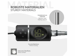 Toallero Eléctrico|Luxebath Elemento calefactor eléctrico 600W acero inoxidable negro para radiador con termostato y pantalla digital, regulador con modo temporizador