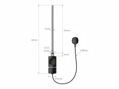 Luxebath Elemento calefactor eléctrico 300W acero inoxidable negro para radiador con termostato y pantalla digital, regulador con modo temporizador Plateado Sale