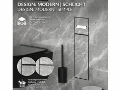 LuxeBath Estantería Sobre Inodoro|Módulo de armario empotrado para baño de acero inoxidable mate 60x20cm con tapa y escobilla WC nicho pared alicatable oculto encastrado