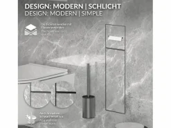 LuxeBath Módulo de armario empotrado para baño de acero inoxidable 60x20cm con tapa y escobilla WC nicho pared alicatable oculto encastrado Plateado Online