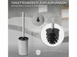 LuxeBath Módulo de armario empotrado para baño de acero inoxidable 60x20cm con tapa y escobilla WC nicho pared alicatable oculto encastrado Plateado Online