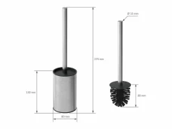 Módulo de armario empotrado para baño de acero inoxidable 60x20x10 cm con escobilla WC nicho de pared alicatable oculto encastrado^LuxeBath Clearance