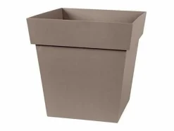 EDA Maceta cuadrada - 32 x 32 x 32 cm - 22 L - Taupe - Topo Outlet