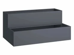 Maceta para Jardín | Jardinera | Macetero Antracita 100 x 60 x 45 cm Acero Gris New