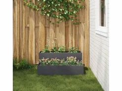 Maceta para Jardín | Jardinera | Macetero Antracita 100 x 60 x 45 cm Acero Gris New