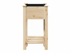 Maceta para Jardín | Jardinera | Macetero con estante 45 x 45 x 76.5 cm Beige Outlet