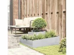 Maceta para Jardín | Jardinera | Macetero 100 x 100 x 50 cm Acero inoxidable Plateado New