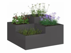 Maceta para Jardín | Jardinera | Macetero 80 x 80 x 48 cm Acero Negro New