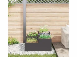 Maceta para Jardín | Jardinera | Macetero 80 x 80 x 48 cm Acero Negro New