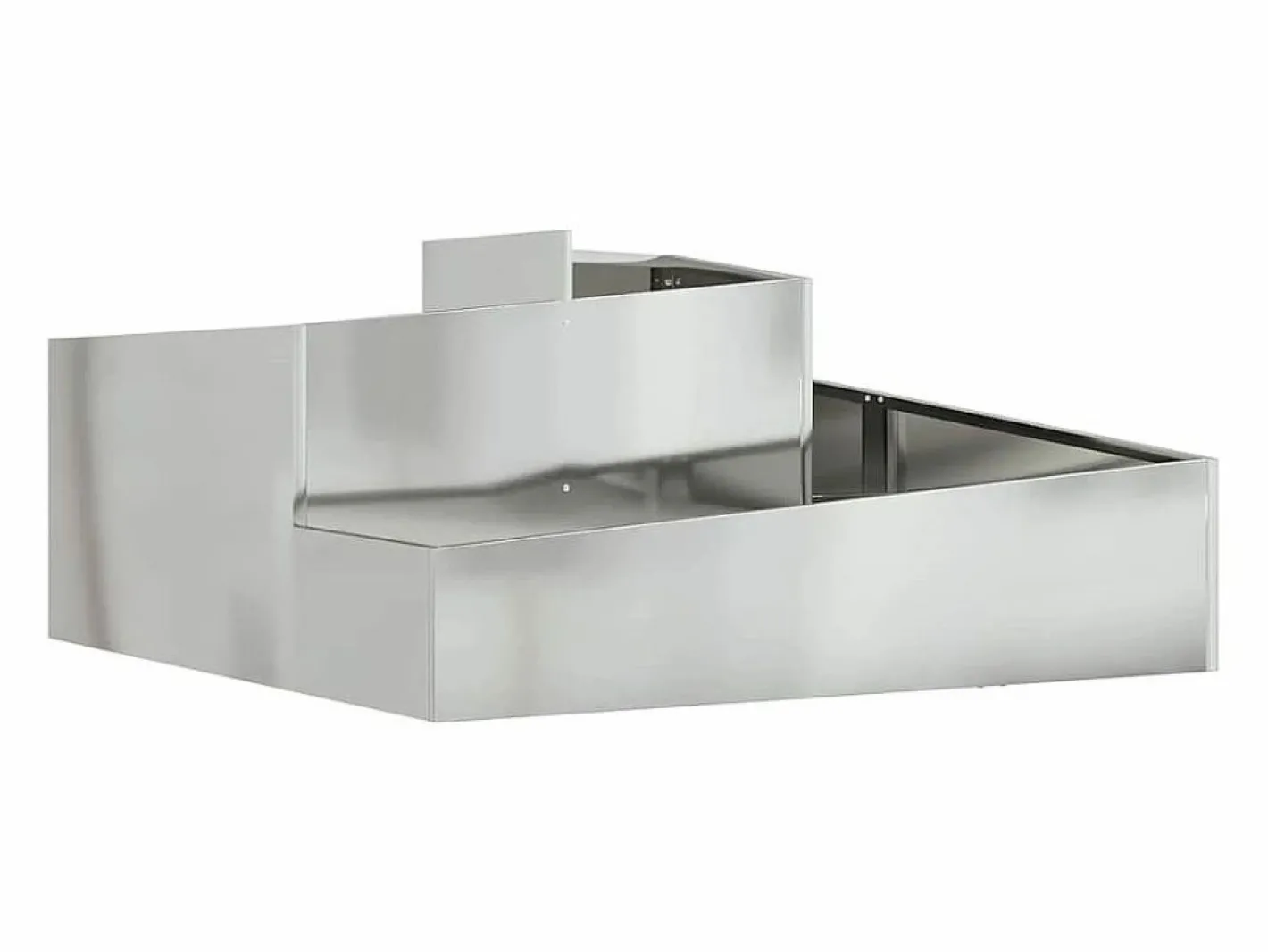 Maceta para Jardín | Jardinera | Macetero 100 x 100 x 50 cm Acero galvanizado Plateado Best