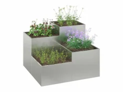 Maceta para Jardín | Jardinera | Macetero 80 x 80 x 60 cm Acero galvanizado Plateado Clearance