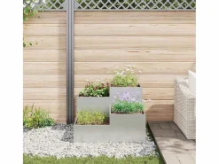 Maceta para Jardín | Jardinera | Macetero 80 x 80 x 60 cm Acero galvanizado Plateado Clearance