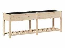 Maceta para Jardín | Jardinera | Macetero con estante 203 x 53 x 76.5 cm Beige Online