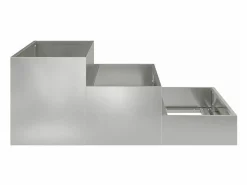Maceta para Jardín | Jardinera | Macetero 90 x 90 x 35 cm Acero galvanizado Plateado New
