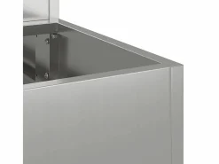 Maceta para Jardín | Jardinera | Macetero 90 x 90 x 35 cm Acero galvanizado Plateado New