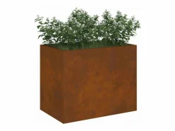 Macetero|Maceta para Jardín | Jardinera | Macetero Marrón 50 x 32 x 40 cm Acero Envejecido