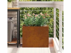 Macetero|Maceta para Jardín | Jardinera | Macetero Marrón 50 x 32 x 40 cm Acero Envejecido