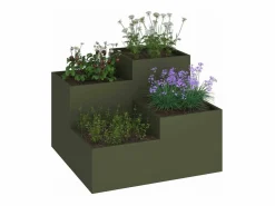 Maceta para Jardín | Jardinera | Macetero oliva 80 x 80 x 60 cm Acero Verde