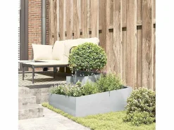 Maceta para Jardín | Jardinera | Macetero 80 x 80 x 50 cm Acero galvanizado Plateado Sale