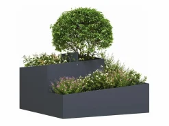 Maceta para Jardín | Jardinera | Macetero Antracita 80 x 80 x 50 cm^ Best