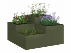 Macetero|Maceta para Jardín | Jardinera | Macetero oliva 80 x 80 x 48 cm Acero