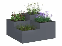 Macetero|Maceta para Jardín | Jardinera | Macetero Antracita 80 x 80 x 48 cm Acero