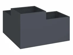 Macetero|Maceta para Jardín | Jardinera | Macetero Antracita 80 x 80 x 48 cm Acero