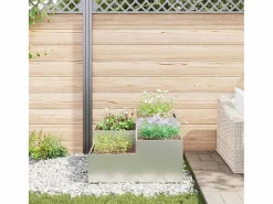 Maceta para Jardín | Jardinera | Macetero 100 x 100 x 48 cm Acero galvanizado Plateado Hot