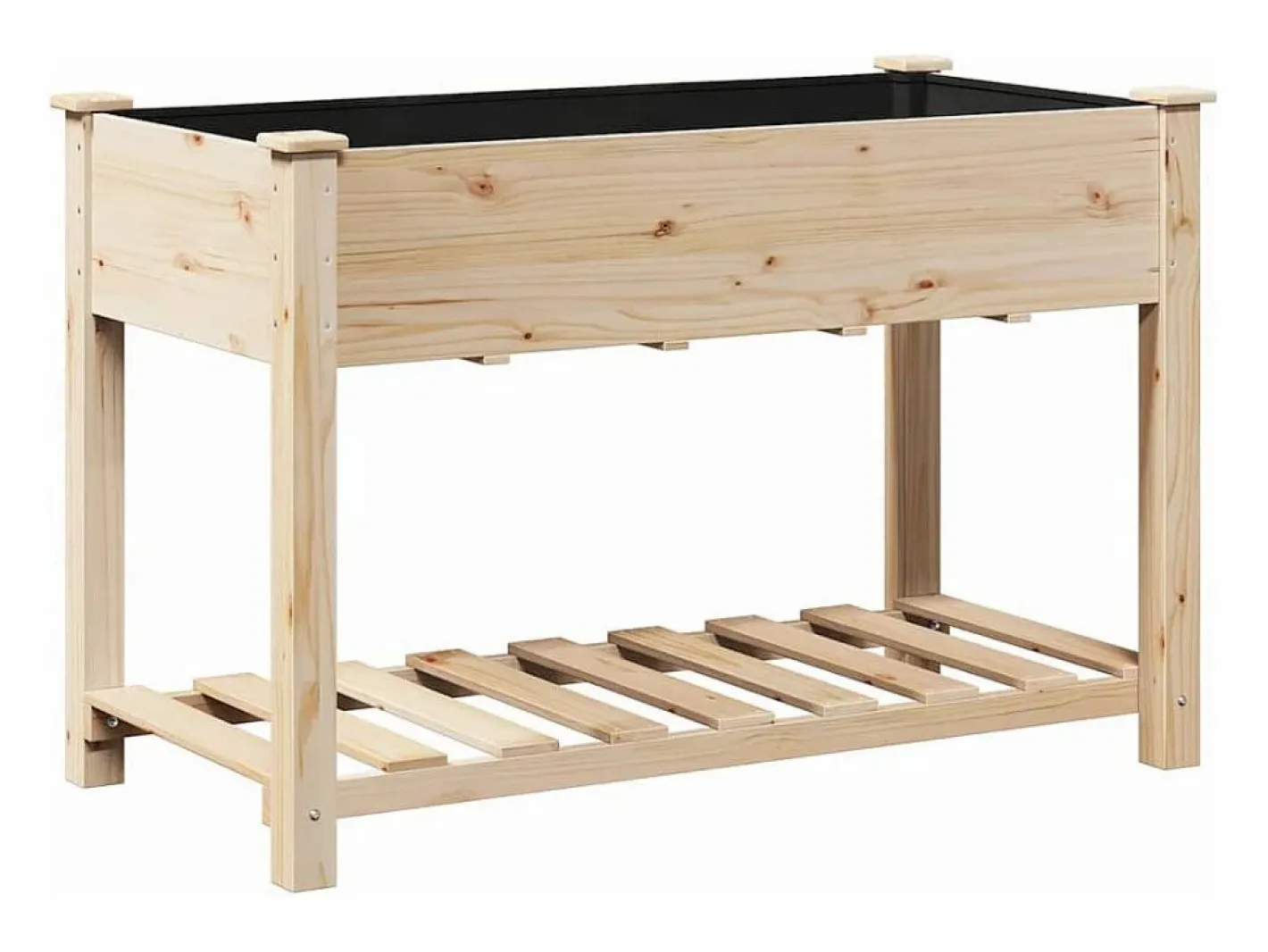 Maceta para Jardín | Jardinera | Macetero con estante 115 x 59 x 76.5 cm Beige New