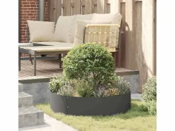 Maceta para Jardín | Jardinera | Macetero 80 x 80 x 20 cm Acero Negro Best