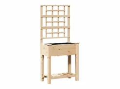 Maceta para Jardín | Jardinera | Macetero con estante 71 x 38 x 152 cm Beige Discount
