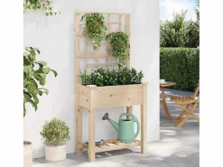 Maceta para Jardín | Jardinera | Macetero con estante 71 x 38 x 152 cm Beige Discount