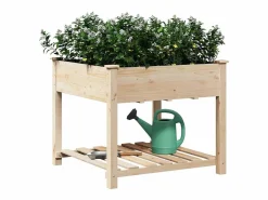 Maceta para Jardín | Jardinera | Macetero con estante 90 x 90 x 76.5 cm Beige Clearance
