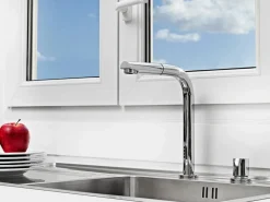 Essebagno Magic Grifo mezclador fregadero cromado abatible extraíble 2 orificios 'especial ventana Plateado Outlet