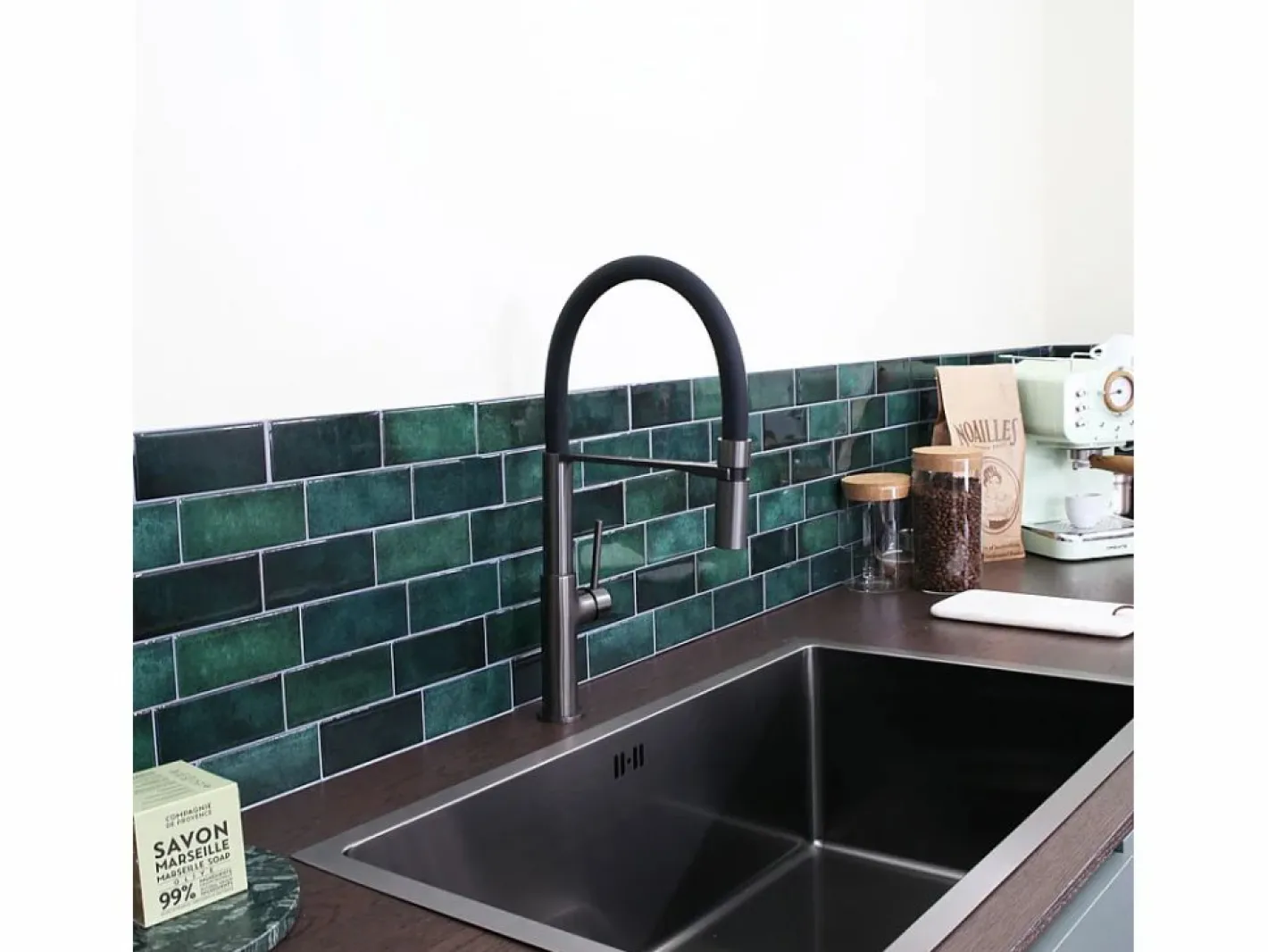 Essebagno Grifo De Cocina|Magneto Mezclador monomando de fregadero con teleducha metalizado
